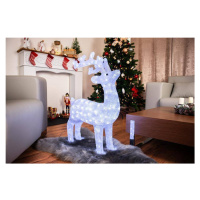 Dekorácia MagicHome Vianoce, Jeleň, 160 LED studená biela, akryl, IP44, exteriér, 52x24x74 cm