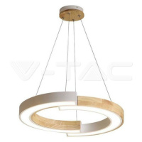 32W LED dizajnová závesná lampa (43*100) 3000K biele biele drevo 4000lm VT-7828 (V-TAC)