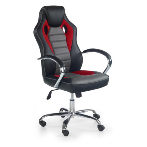 Kancelárska stolička Scrillo čierna/červená/sivá Halmar