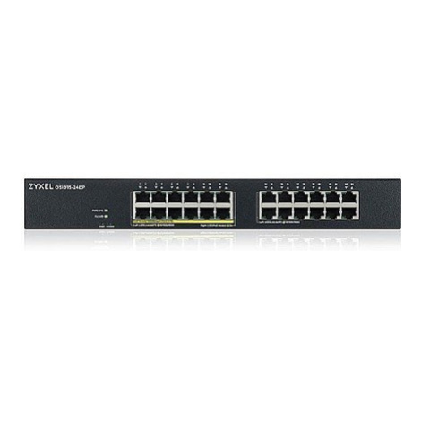 Zyxel GS1915-24EP, 24-port GbE, 12 port PoE, 130 Watt 802.3at, rackmount, fanless, Smart hybrid 