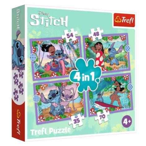 Trefl Puzzle Lilo&Stitch: Bláznivý deň 4v1 (35,48,54,70 dielikov)