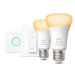 Philips HUE 2x Bluetooth žiarovka LED E27 9W 806lm 2200-6500K 16mil. farieb + bridge + dimmerswi