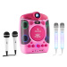 Auna Kara Projectura pink + Dazzl Mic Set karaoke zariadenie, mikrofón, LED osvetlenie