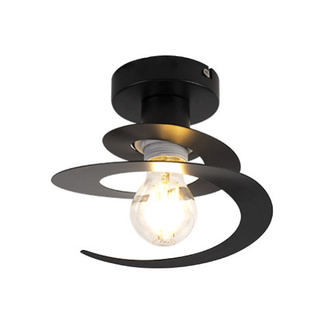 Moderné stropné svietidlo s čiernym špirálovým tienidlom - Scroll QAZQA