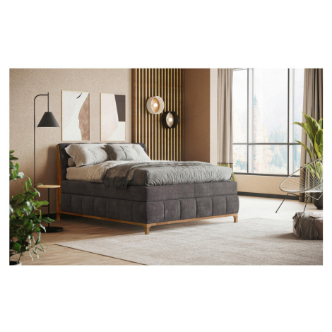 Livetastic BOXSPRINGOVÁ POSTEĽ, 160/200 cm, tmavosivá