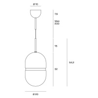 Závesné svietidlo Domu, Ø 20 cm, bronz/biela, sklo, GX53