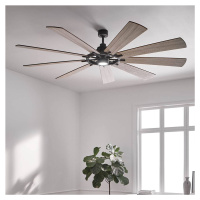 LED stropný ventilátor Gentry 85 tmavý orech/biela