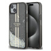 Kryt Guess GUHCP15SLFCSEGK iPhone 15 6.1" black hardcase Liquid Glitter Gold Stripes (GUHCP15SLF