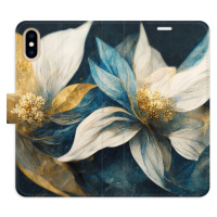 Flipové puzdro iSaprio - Gold Flowers - iPhone X/XS