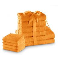 Oranžové froté bavlnené uteráky a osušky v súprave 10 ks Amari – Restilo