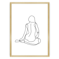 Dekoria Plagát Figure Line I, 50 x 70 cm , Ramka: Złota