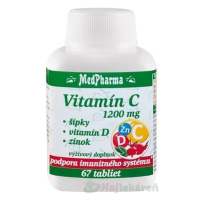 Medpharma Vitamín C 1200mg  - šípky, vit. D, zinok, 67 tabliet