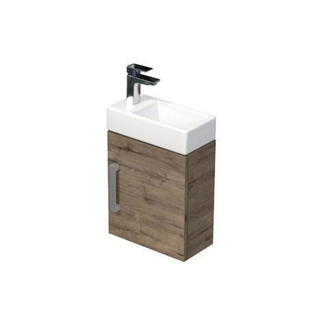 Kúpeľňová skrinka s umývadlom SAT Cube Way 40x47,5x20 cm dub Wellington mat CUBE320401DDW