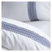 Biele/modré bavlnené obliečky na dvojlôžko 200x200 cm Remy Embroidery – Bianca