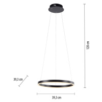 Závesné svietidlo Ritus LED, Ø 39,3 cm, antracit