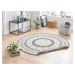 Kusový koberec Twin Supreme 103413 Jamaica grey creme kruh – na ven i na doma - 140x140 (průměr)