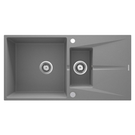 DEANTE DEANTE - Corio metalický šedý granitový drez, 1,5-miska s odkvapkávačom ZRC_S513