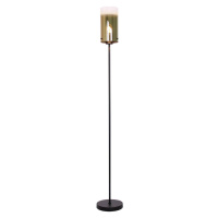 Stojacia lampa Ventotto, čierna/zlatá, výška 165 cm, kov/sklo