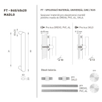 FT - MADLO kód 840 40x20 mm ST ks BIM - biela matná (FBO) 800 mm 40x20 mm