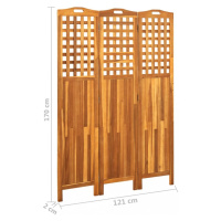 Paraván akáciové drevo Dekorhome 121x170 cm (3-dielny),Paraván akáciové drevo Dekorhome 121x170 