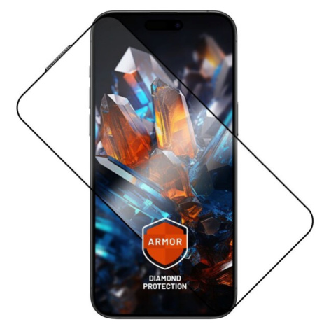 Prémiové ochranné tvrdené sklo FIXED Armor s aplikátorom pre Apple iPhone 15 Pro Max, čierne