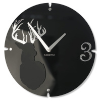 Nástenné hodiny Jeleň Flex z66d-1, 30 cm, čierne matné