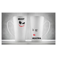 Hrnčeky pre páry Latte, Beautiful & Beast, 2ks x 450ml