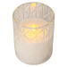 Biela LED vosková sviečka v skle Star Trading Flamme Romb, výška 12,5 cm