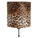 Stolová lampa čierny zamatový odtieň leopardie prevedenie 25 cm - Parte