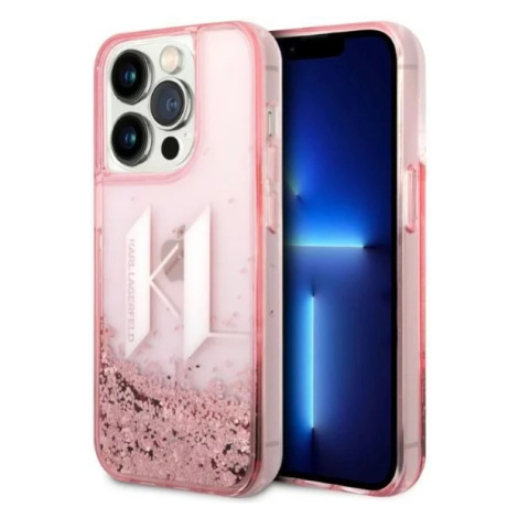 Kryt Karl Lagerfeld KLHCP14LLBKLCP iPhone 14 Pro 6,1" pink hardcase Liquid Glitter Big KL (KLHCP