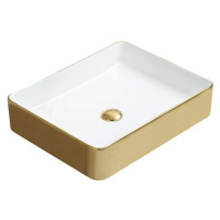 Keramické umývadlo na dosku MEXEN ESTELA biele / zlaté