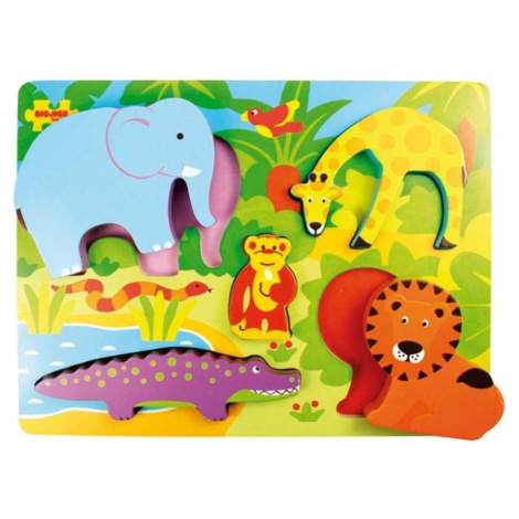 Bigjigs Toys Drevené vkladacie puzzle Safari