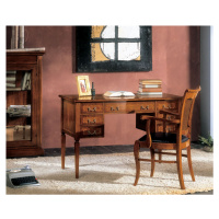 Estila Luxusný rustikálny pracovný stôl Selest z masívneho dreva v hnedej farbe so siedmimi zásu