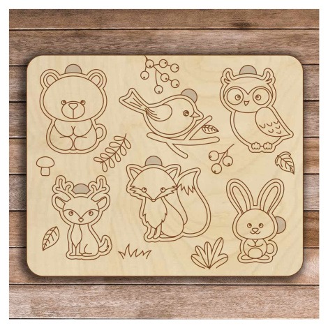Detská drevená vkladačka - Lesné zvieratá 6 dielikov | SENTOP H005: 25 x 20 cm 4155-63839 H005