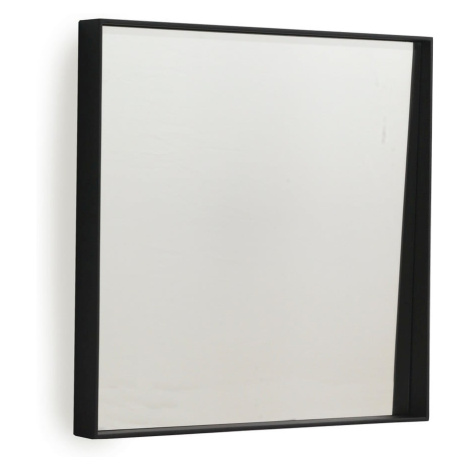Čierne nástenné zrkadlo Geese Thin, 40 × 40 cm