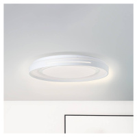 LED stropné svietidlo Barty, biela/chróm, Ø 48,5 cm, CCT, kov