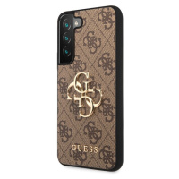 Guess PU 4G Metal Logo Zadný Kryt pre Samsung Galaxy S23 Brown