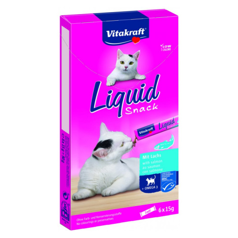 VITAKRAFT CAT LIQUID SNACK OMEGA 3 LOSOS 6X15 G, 2416423