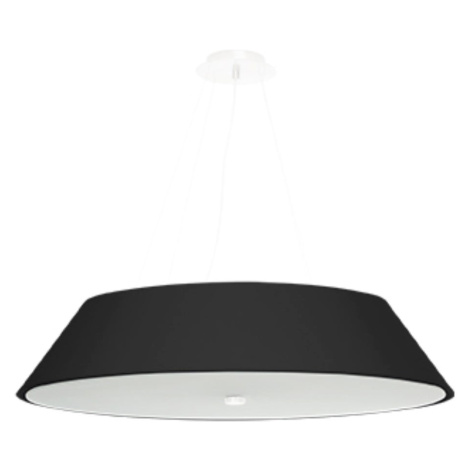 Čierne závesné svietidlo s textilným tienidlom ø 70 cm Hektor – Nice Lamps