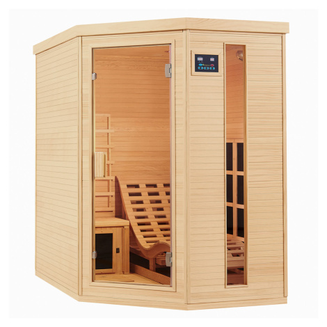 Juskys Infračervená sauna/ tepelná kabína Esbjerg s triplexným vykurovacím systémom a drevom Hem