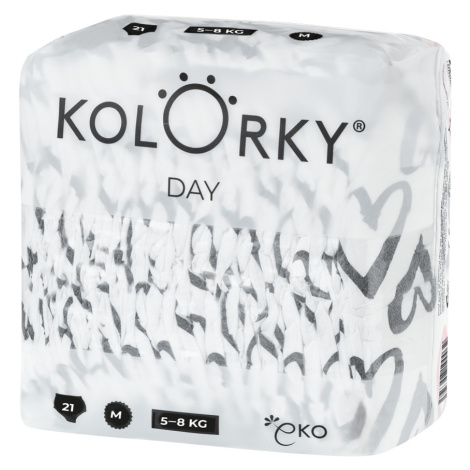 KOLORKY DAY - srdce - M (5-8 kg) jednorázové ekoplienky 21 ks