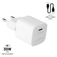 FIXED FIXC30M-CC-WH MINI S USB-C VYSTUPOM A USB-C/USB-C KABLA PODPORA PD, 1M, 30W, BIELY