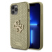 Guess PU Perforated 4G Glitter Metal Logo Zadný Kryt pre iPhone 12/12 Pro Gold