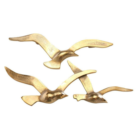 Nástenná dekorácia lietajúce vtáky zlatá DekorStyle