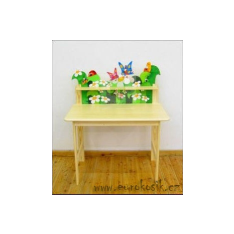 Detský stôl s poličkou a dekoráciami