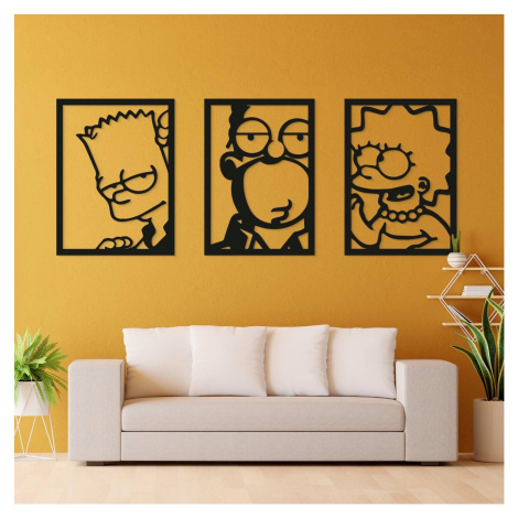 3-dielny drevený obraz - The Simpsons