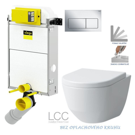 VIEGA Presvista modul PURE pre WC vrátane tlačidla Life5 CHROM + WC LAUFEN PRO LCC RIMLESS + SED