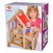 Drevený domček pre bábiky Doll's House Eichhorn komplet vybavený s nábytkom a 2 figúrkami výška 