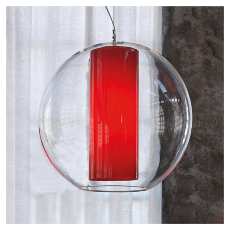Modo Luce Bolla závesná lampa plast červená Ø60 cm