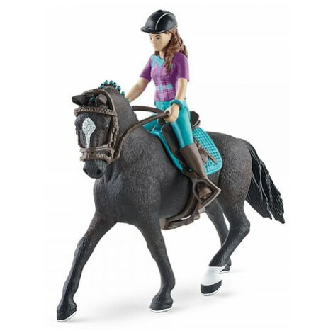 Schleich 42541 Hnedovláska Lisa s pohyblivými kĺbmi na koni Storm